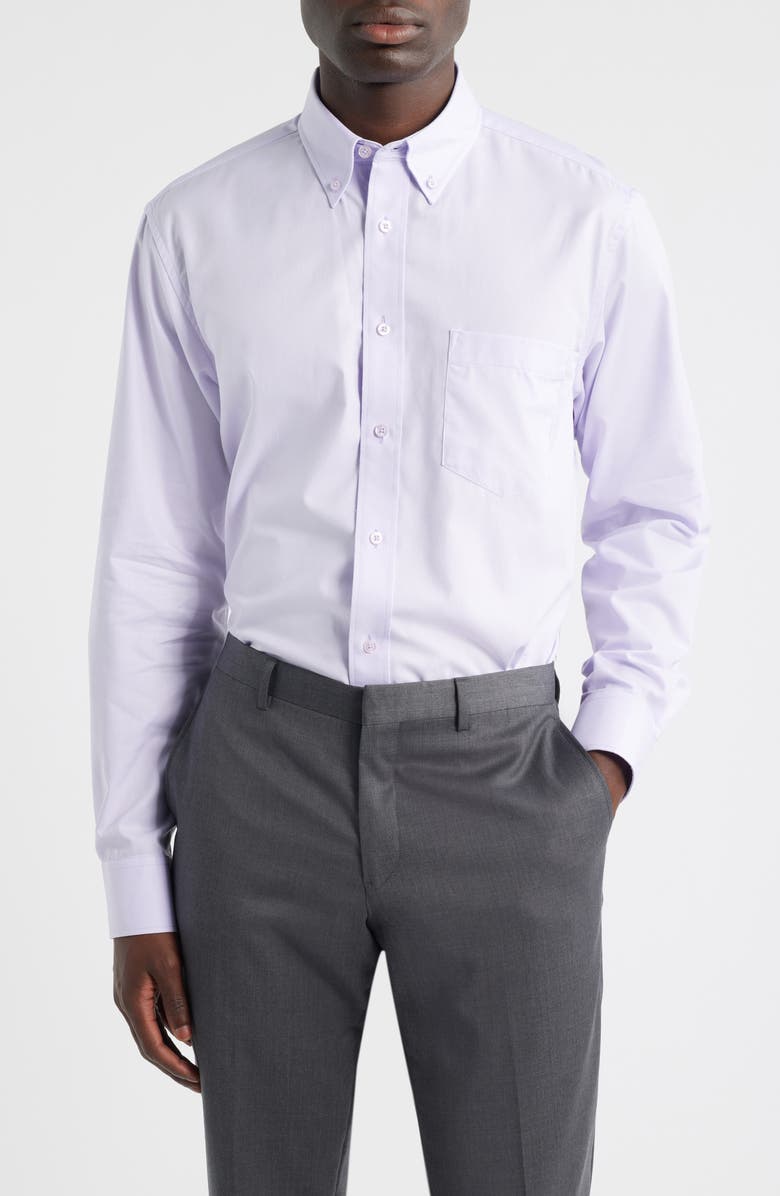 Roffe Accessories Eagle Regular Fit Light Purple Cotton Twill Button-Down Shirt, Main, color, Lilac