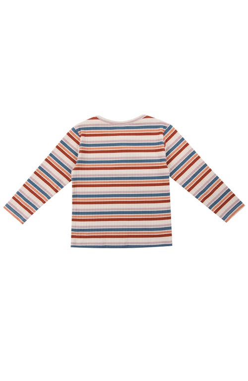 Turtledove London Kids Organic Cotton Retro Stripe Print Top In Multi