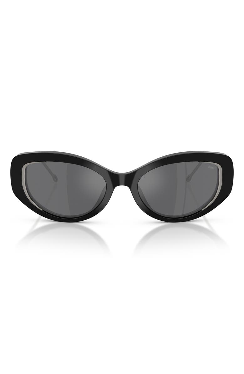 DIESEL<sup>®</sup> Geck-D 54mm Oval Sunglasses, Main, color, Black/ Grey Silver Mirror