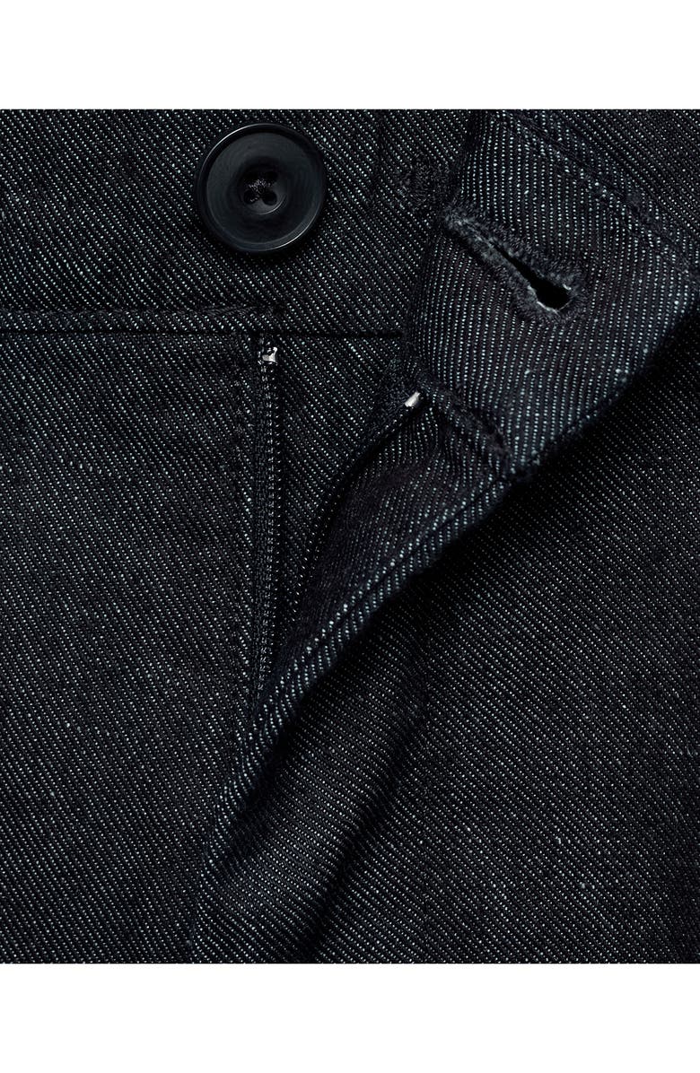 MANGO Straight Fit Flat Front Cotton & Linen Twill Pants, Alternate, color, Open Blue