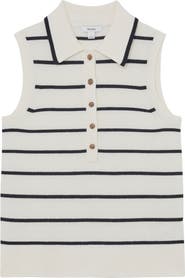 Reiss Sarah Wool & Cashmere Sleeveless Polo Sweater