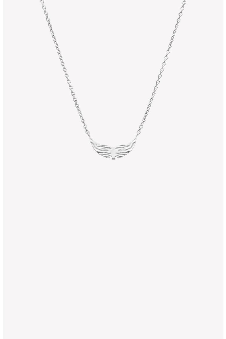 Divine Wings Mini Cross Necklace, Alternate, color, Sterling Silver