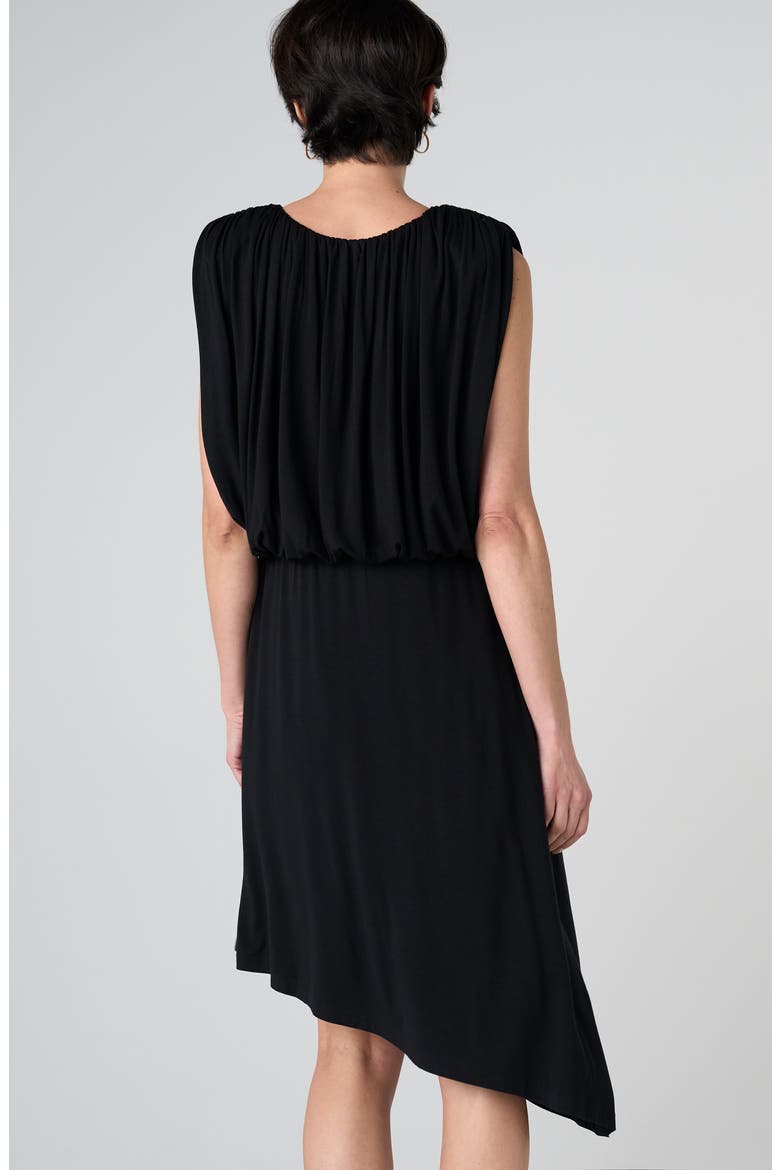 Asymmetrical Hem Sleeveless Knit Dress, Alternate, color, BLACK