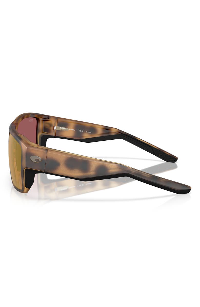 Costa Del Mar Taxman 59mm Polarized Square Sunglasses, Alternate, color, Matte Tortoise/ Gold