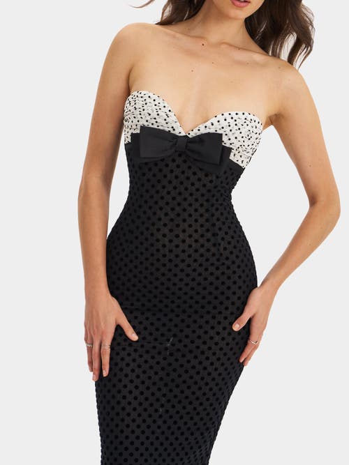 Miss Circle Faith Polka Dot Sweetheart Maxi Dress In Multi