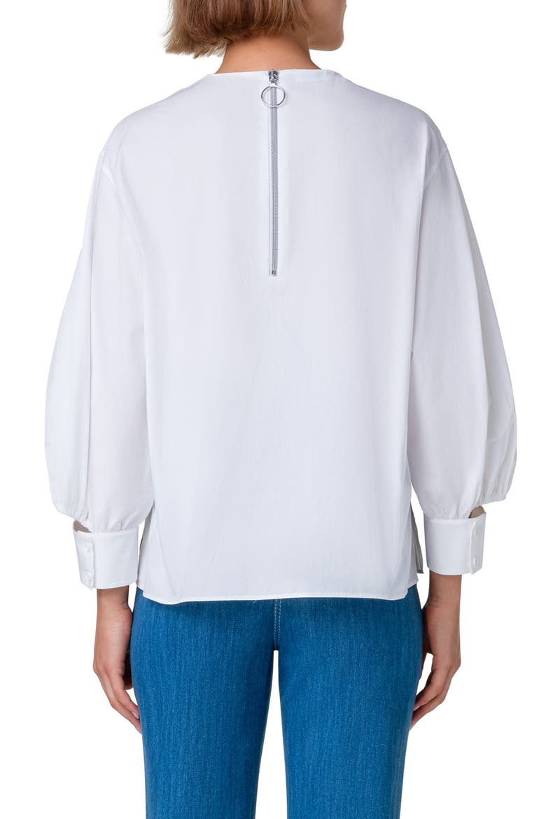 Deconstructed Cotton Poplin Top, Alternate, color, CREAM