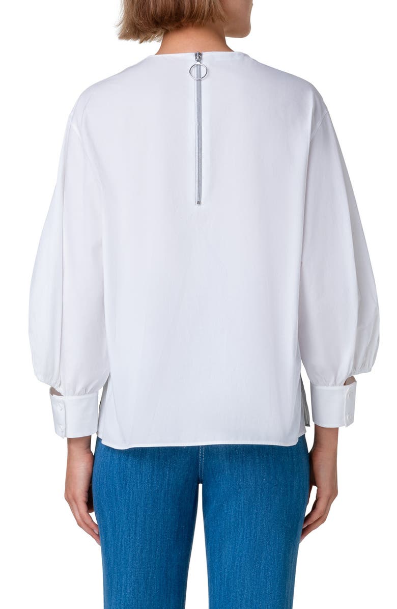 Akris punto Deconstructed Cotton Poplin Top, Alternate, color, 