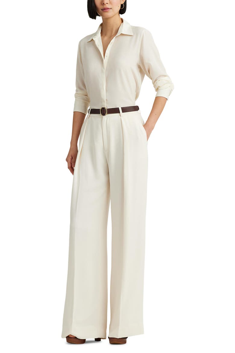 Classic Fit Crepe Shirt, Alternate, color, MASCARPONE CREAM