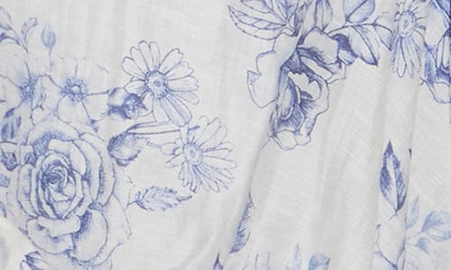 Chenault Floral High-low Shirt In Blue