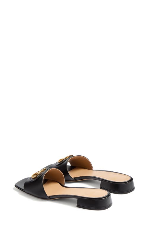 Valentino Vlogo Signature Leather Slides In Black