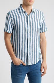 ALEX CRANE Ola Linen Short Sleeve Button-Up Shirt