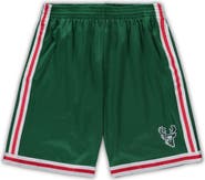 Mitchell & Ness Men's Mitchell & Ness Green Milwaukee Bucks Big & Tall Hardwood Classics Team Swingman Shorts