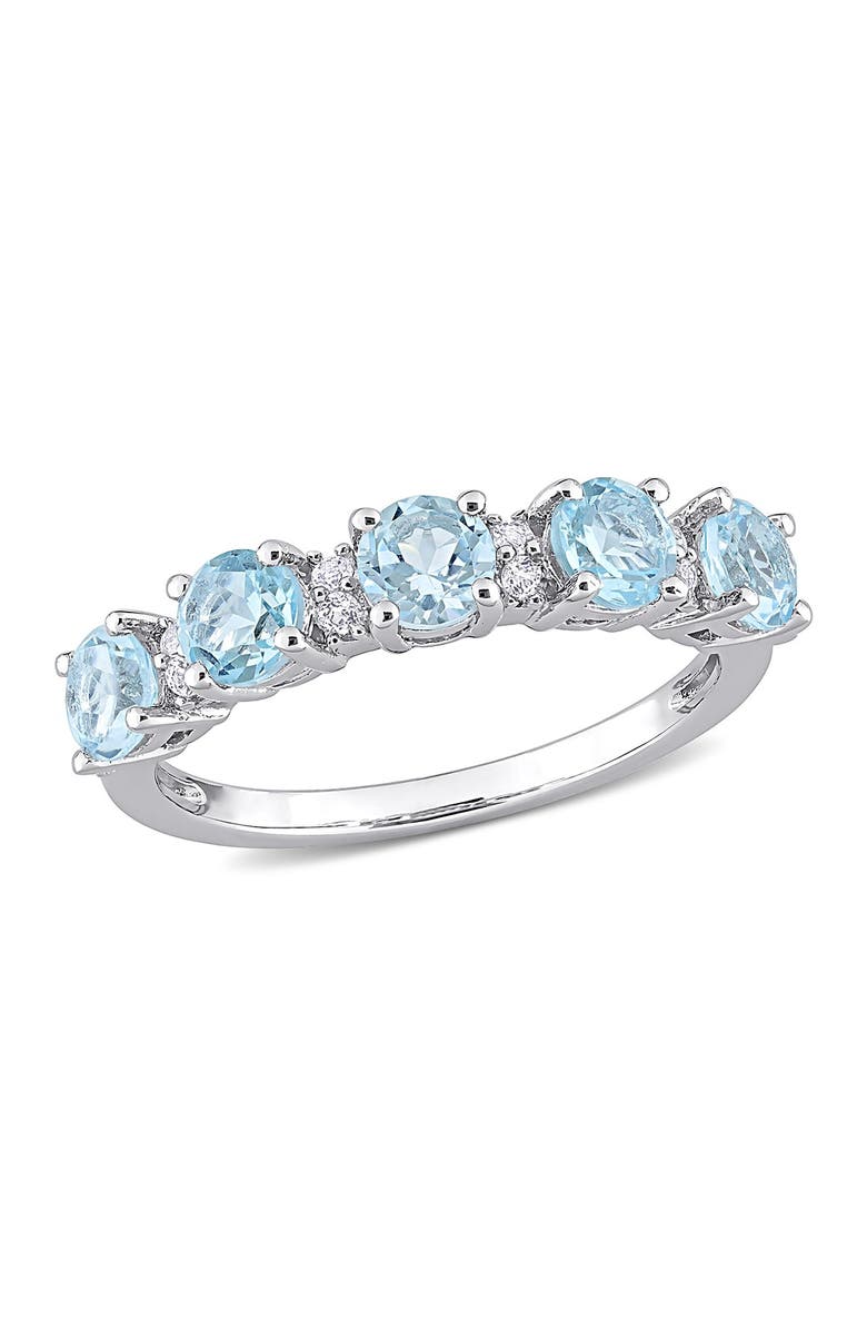 DELMAR Sterling Silver Blue Topaz & White Topaz Ring, Main, color, 