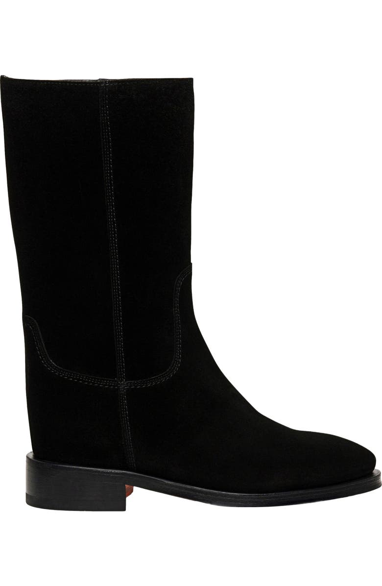 Santoni Suede boot, Main, color, Black