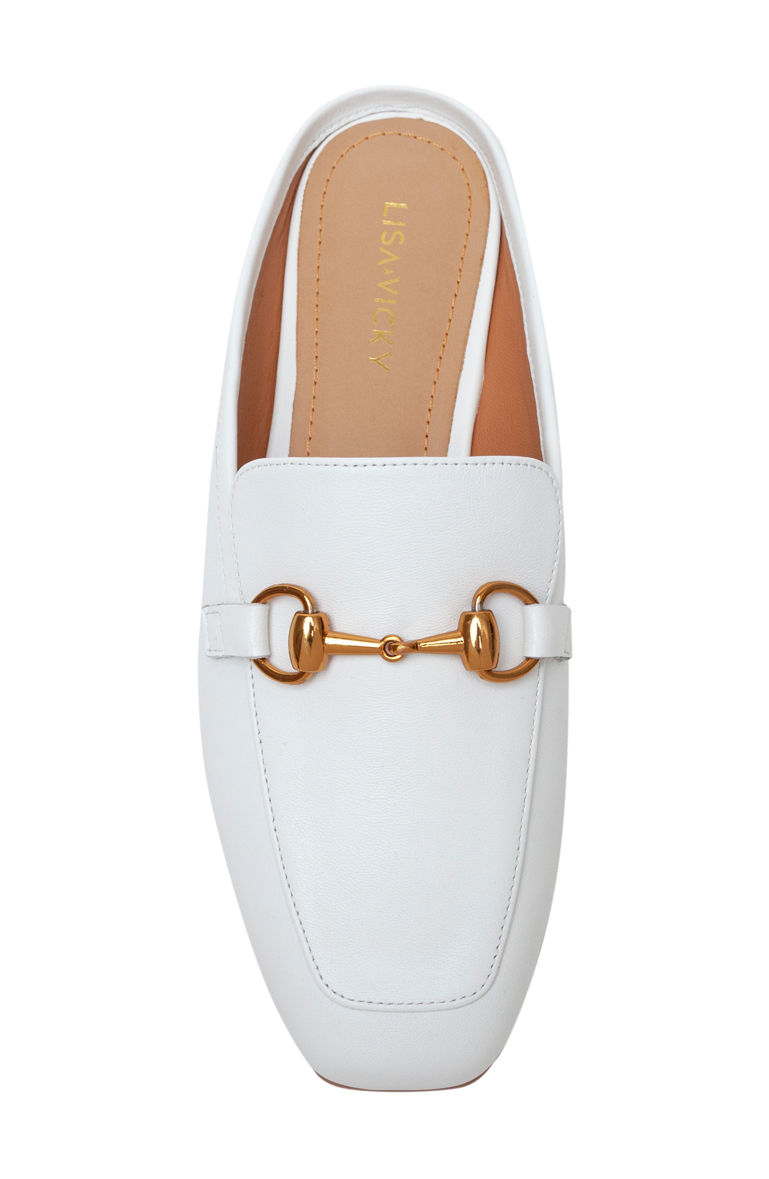 Zip-V Square Toe Mule, Alternate, color, WHITE
