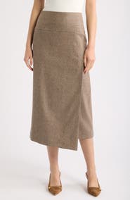 BOSS Vornara Faux Wrap Midi Pencil Skirt