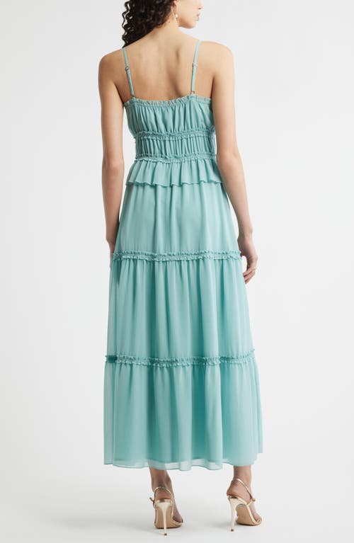 Chelsea28 Micro Ruffle Peplum Maxi Dress In Blue