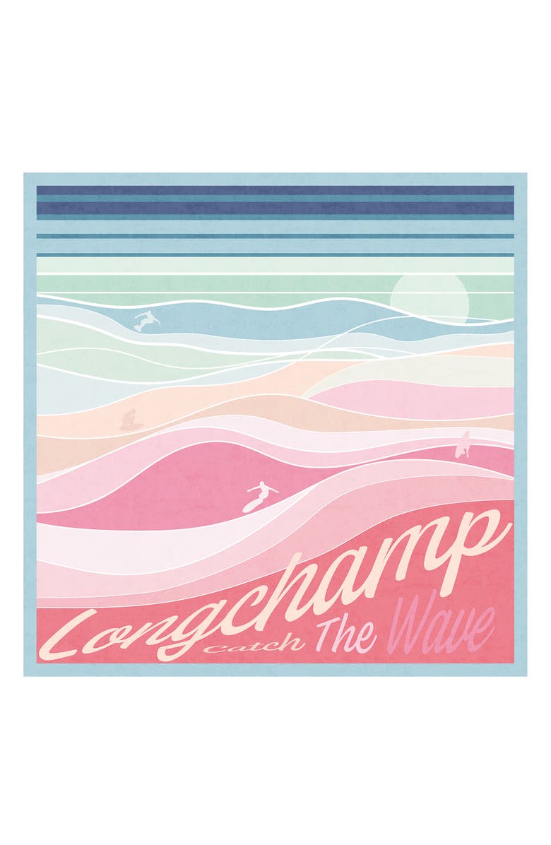 Longchamp Waves Silk Square Scarf, Main, color, Rainbow Multi