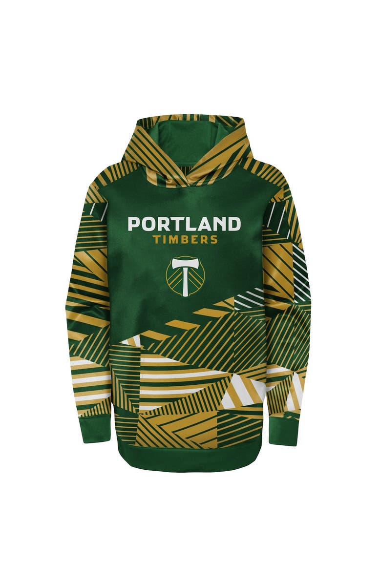 Outerstuff Youth Green Portland Timbers Pro Sweeper Pullover Hoodie, Alternate, color,