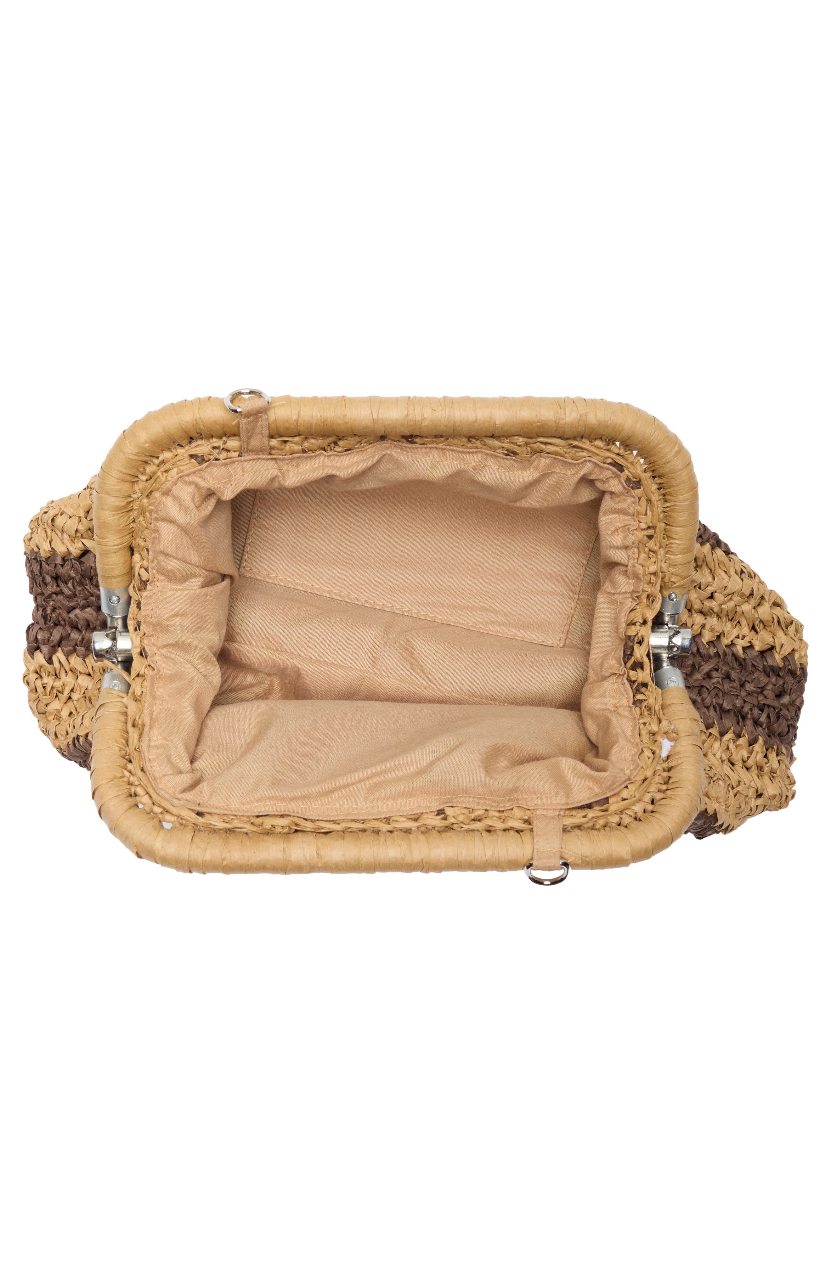 Collection XIIX Stripe Raffia Clutch, Alternate, color, Natural Brown