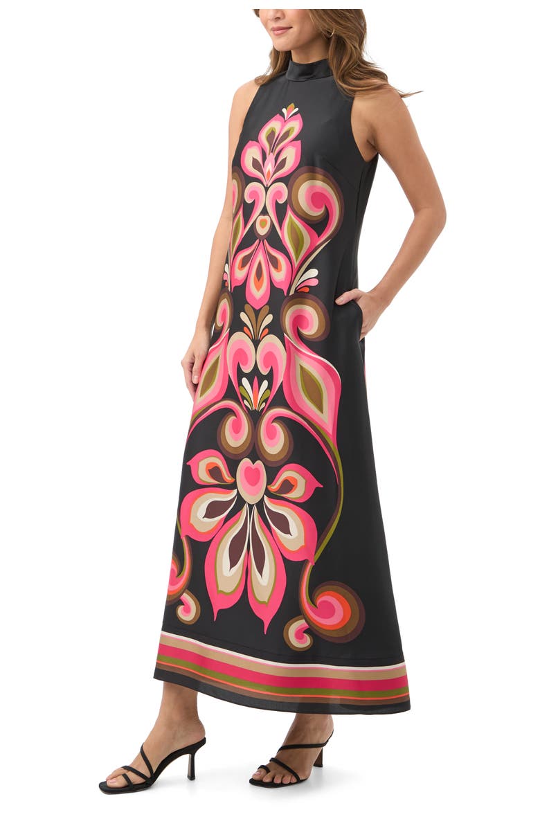 Trina Turk Loveage Printed Mock Neck Maxi Dress, Alternate, color, Multi