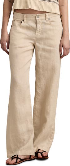 【BAON】[unisex] Laran Linen Banding Wide Pants NFYM Women's Casual Distressed Cotton Linen Wide Leg Baggy