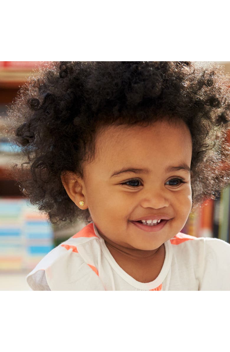 In Season Jewelry 14kie Tiny Cubic Zirconia Heart Earrings, Alternate, color, Gold