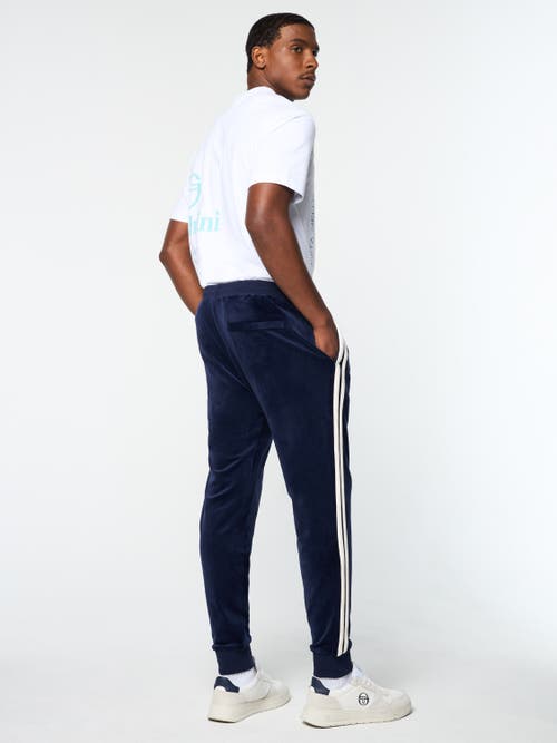 Sergio Tacchini Damarindo Velour Track Pant In Blue