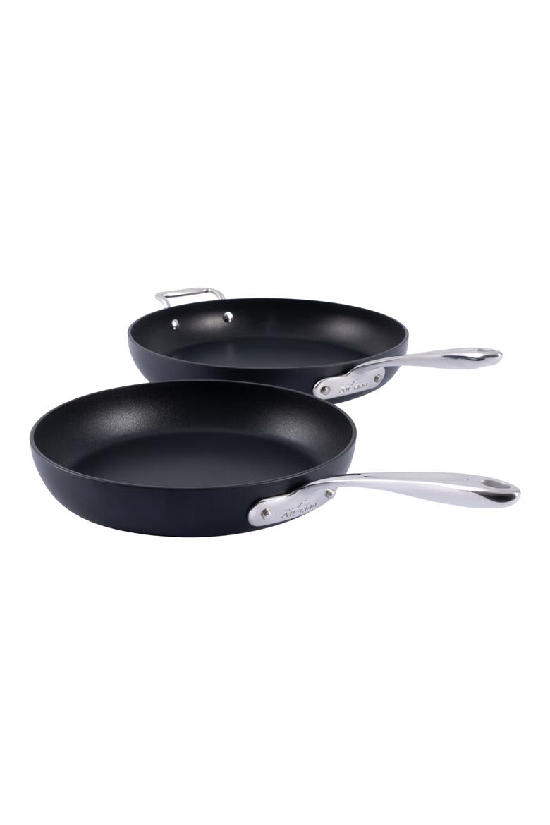 HA1 Expert Set of 2 Hard Anodized Nonstick Fry Pans, Main, color, BLACK