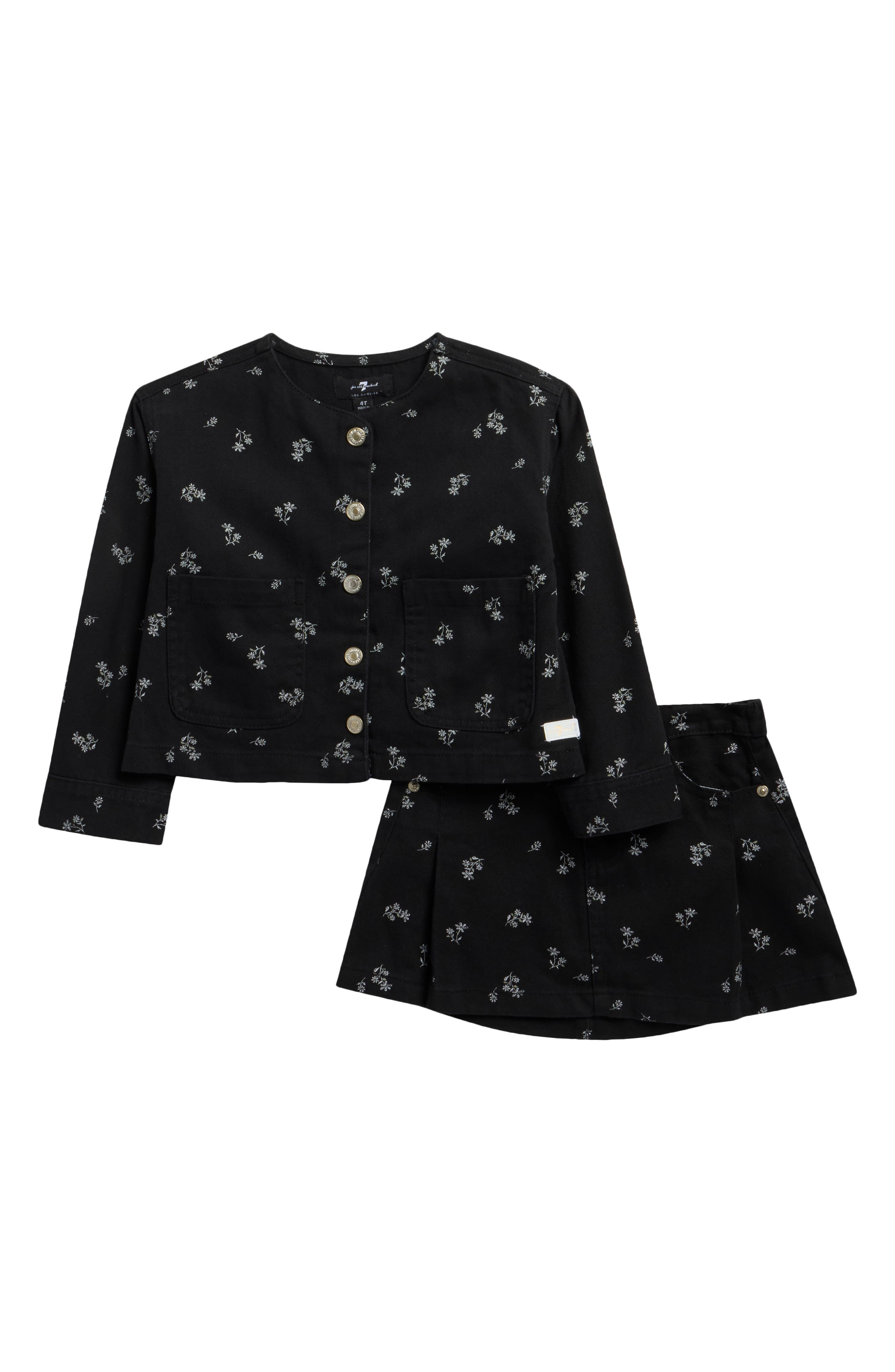 Kids' Buttoned Top & Skirt Set
