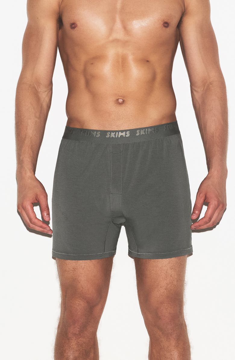 SKIMS Stretch 3-Pack Knit Boxers, Alternate, color, Gunmetal Multi