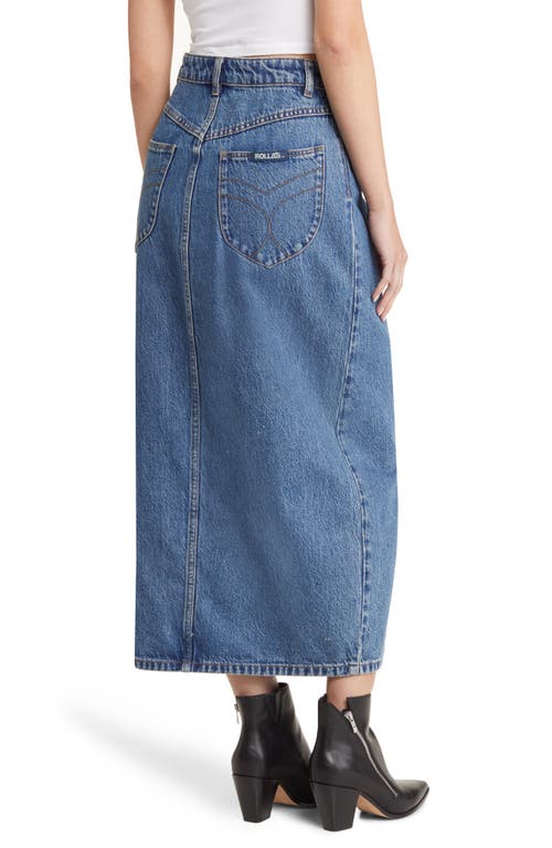 Rolla's Chicago Denim Maxi Skirt In Lyocell Blue