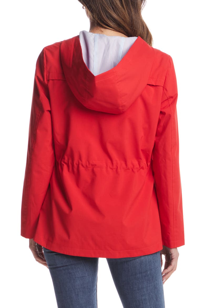 Water Resistant Hooded Raincoat, Alternate, color, RED