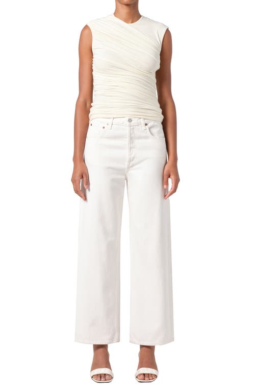 Agolde Ren High-rise Crop Wide-leg Jeans In Fortune Cookie (natural)