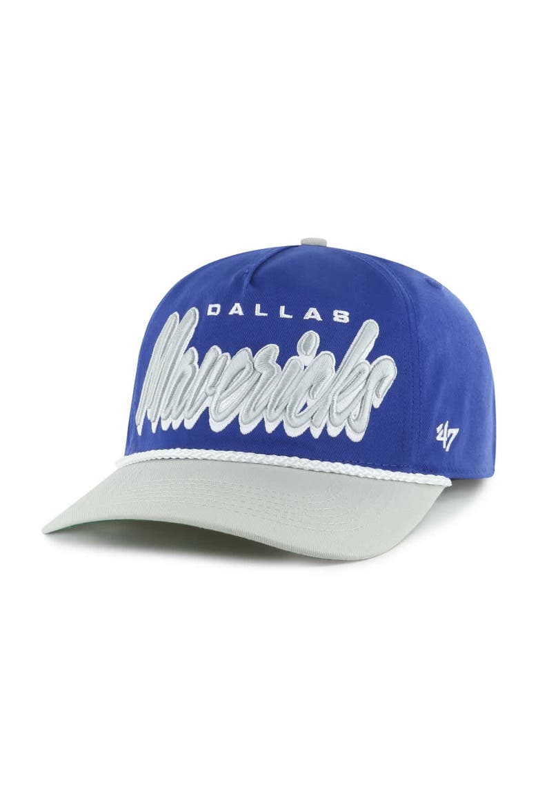 Men's '47 Blue/Gray Dallas Mavericks Dropshadow Rope Hitch Adjustable Hat, Alternate, color, Blue