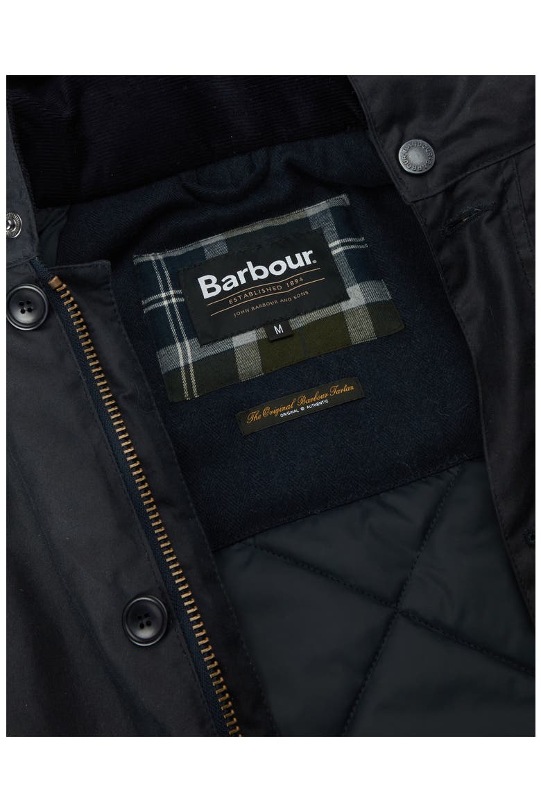Modern Waxed Cotton Jacket with Removable Hood, Alternate, color, NAVY
