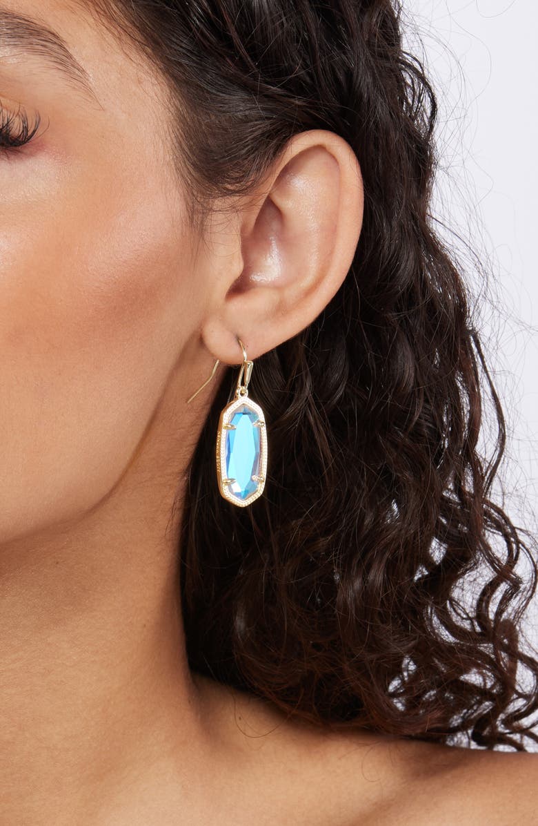 Kendra Scott Dani Stone Drop Earrings, Alternate, color, Gold Dichroic Glass