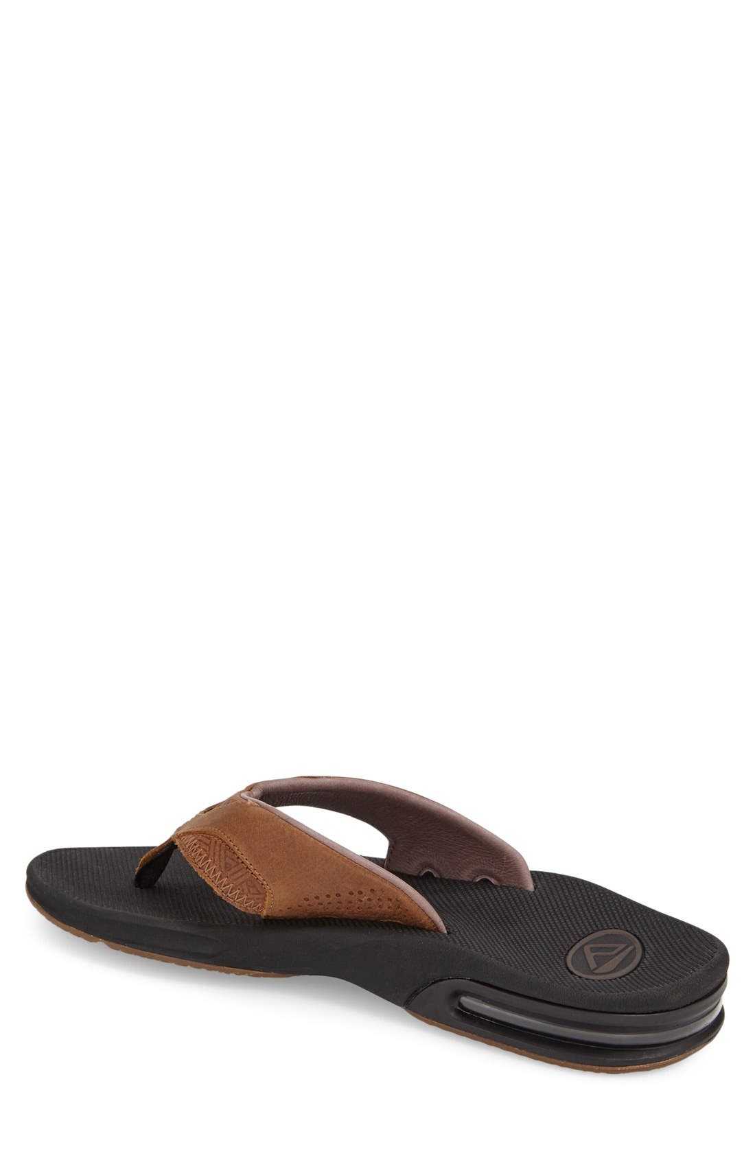 Reef 'Fanning Leather' Flip Flop, Alternate, color, 