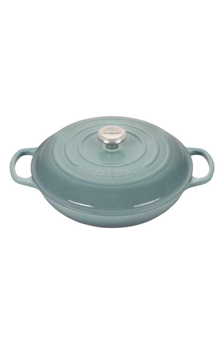 Le Creuset Signature 3.5-Quart Enameled Cast Iron Braiser, Main, color, Sea Salt
