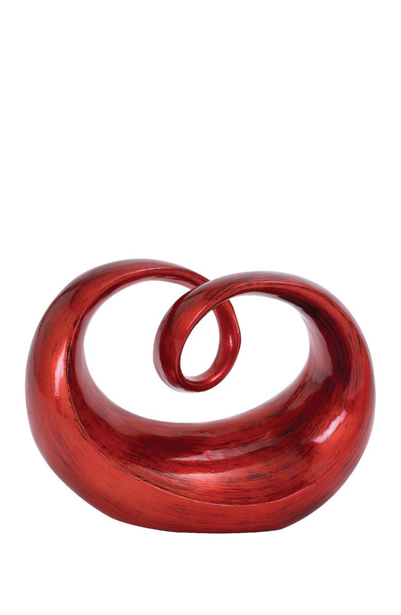 UMA Red Polystone Swirl Abstract Sculpture, Main, color,