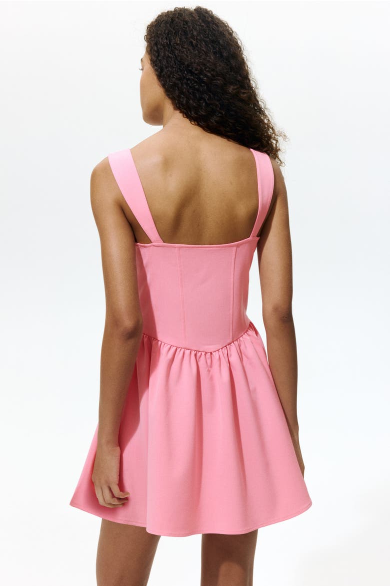 Flared-skirt Tie-detail Dress, Alternate, color, Pink