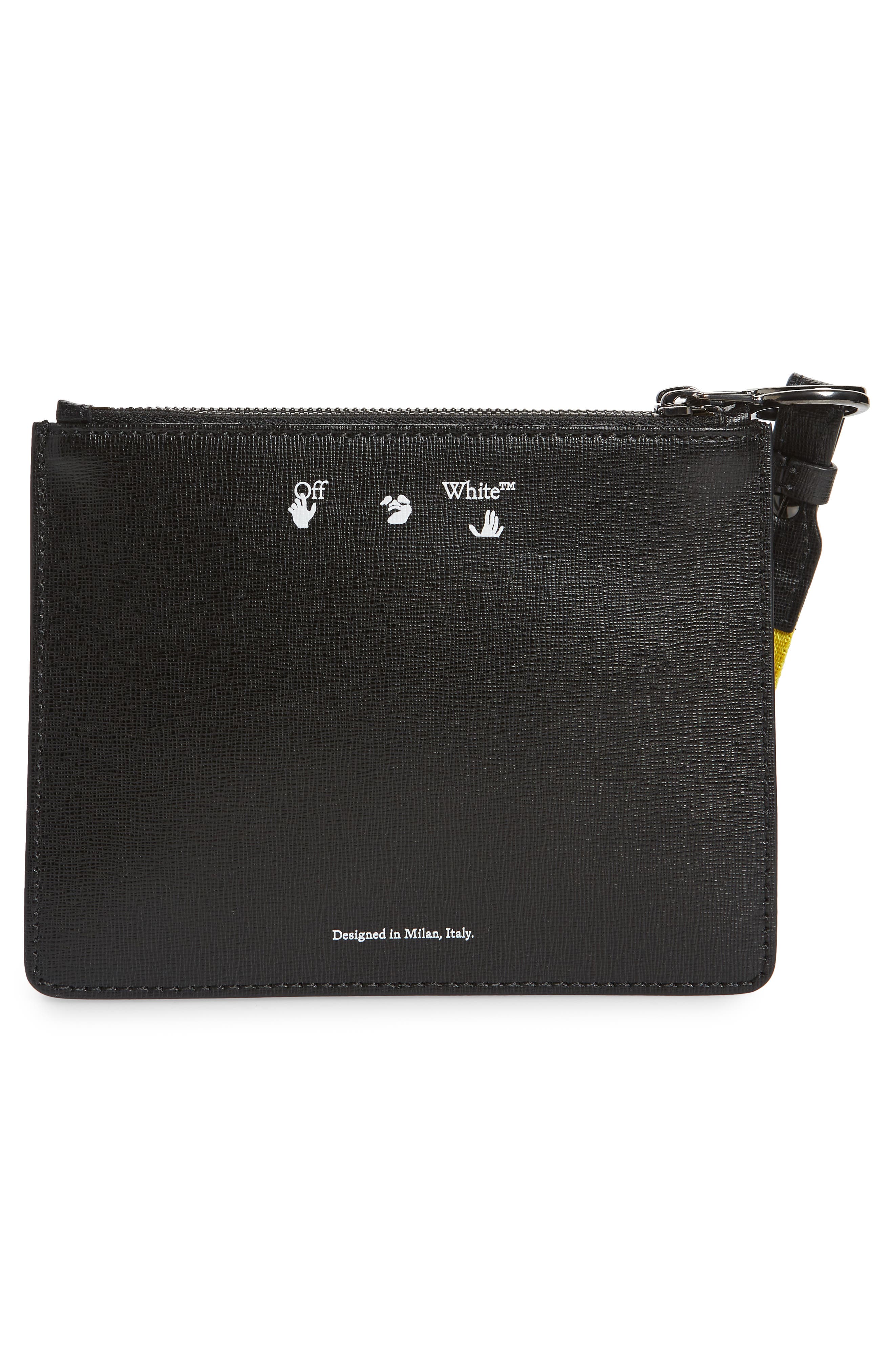 Off-White Diagonal Set of 2 Leather Pouches, Alternate, color, 