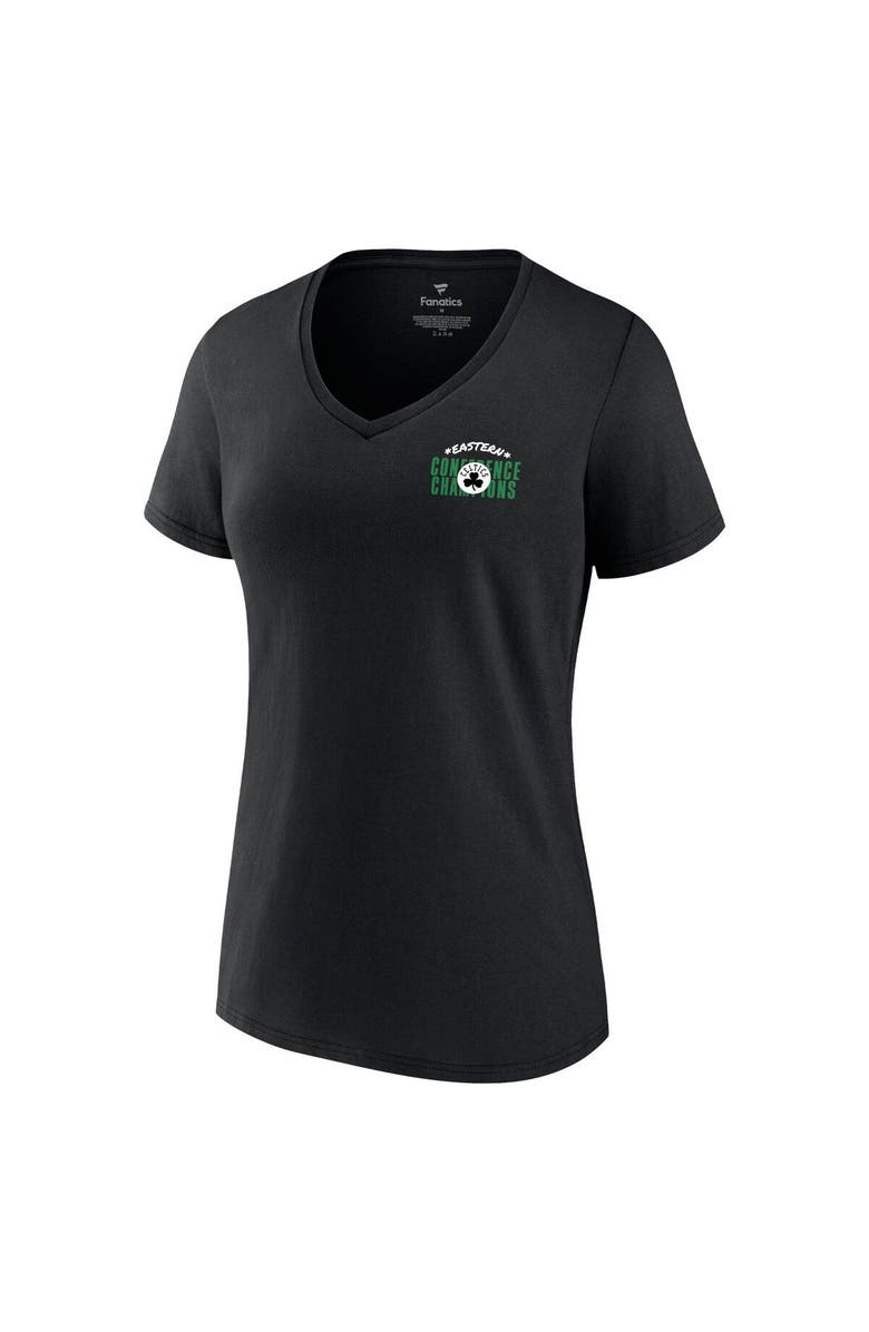FANATICS Women's Fanatics Branded Black Boston Celtics 2022 Eastern Conference Champions Balanced Attack Roster V-Neck T-Shirt, Alternate, color, 