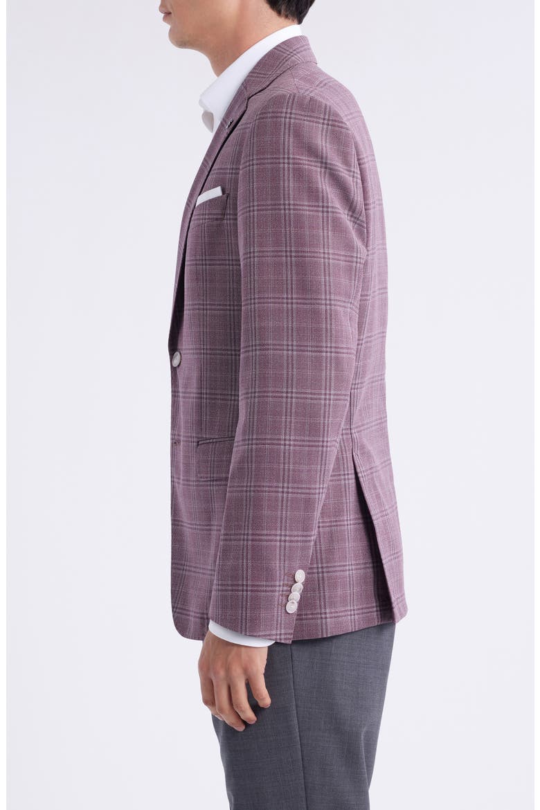 Hutson Slim Fit Dark Pink Plaid Virgin Wool Sport Coat, Alternate, color, DARK PINK
