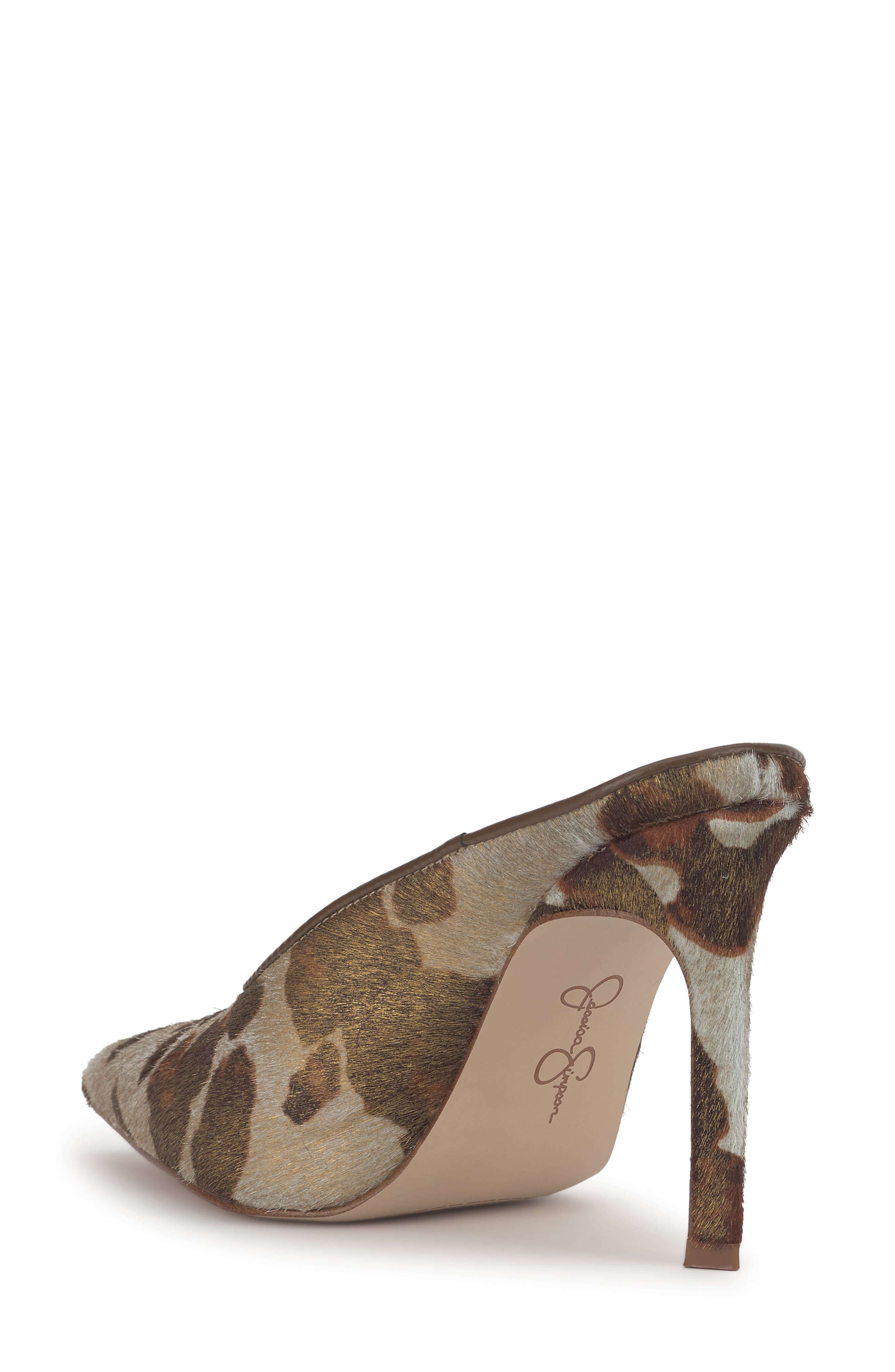 Jessica Simpson Wilix Genuine Calf Hair Pointed Toe Mule, Alternate, color, Beige/ Gold
