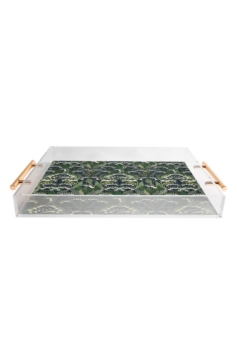 Deny Designs Wonderful Poisonous Lily Acrylic Tray, Main, color, Green