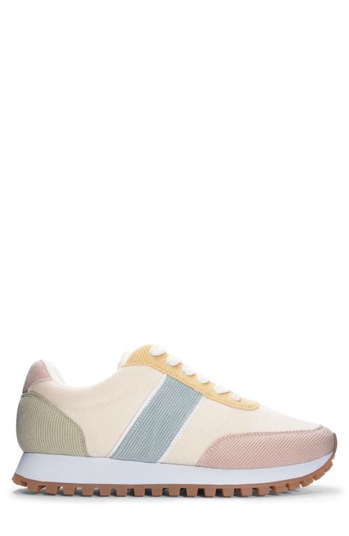 Dirty Laundry Desert Dog Ivory Multi Color Block Corduroy Sneakers In Multi