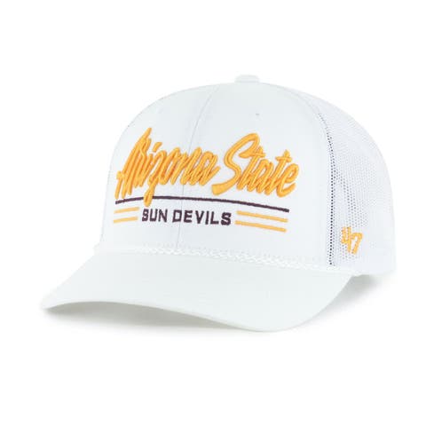 Men's '47 White Arizona State Sun Devils Garner Rope Trucker Adjustable Hat