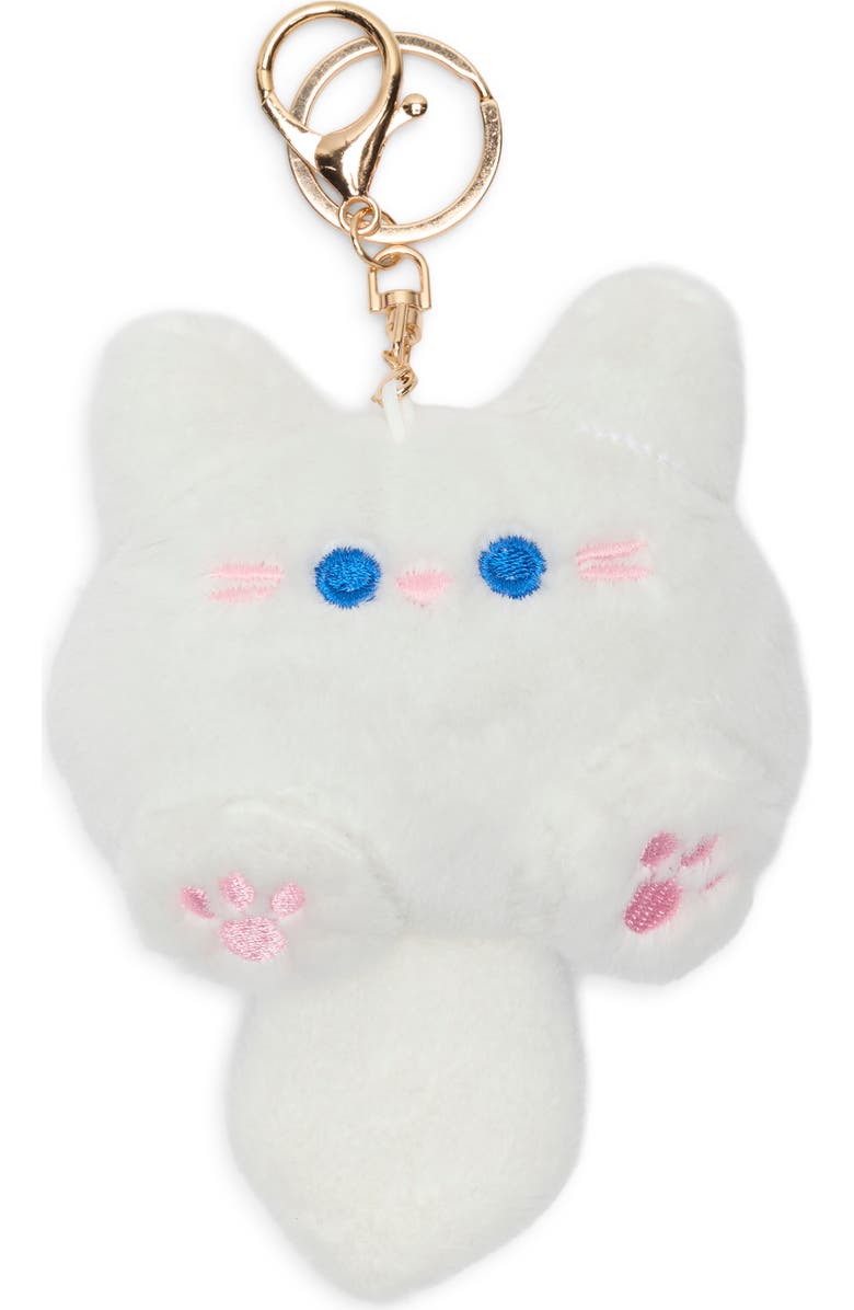 BP. Kitty Plush Bag Charm, Main, color, White Multi