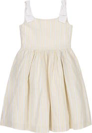 Hope & Henry Kids' Linen Bow Shoulder Dress